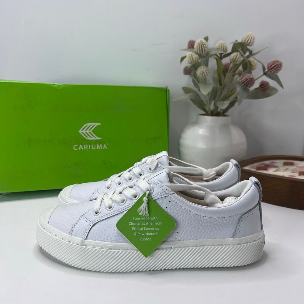 Cariuma OCA Low Casual Leather Sneaker White Women's 7.5 NWB - Picture 1 of 10